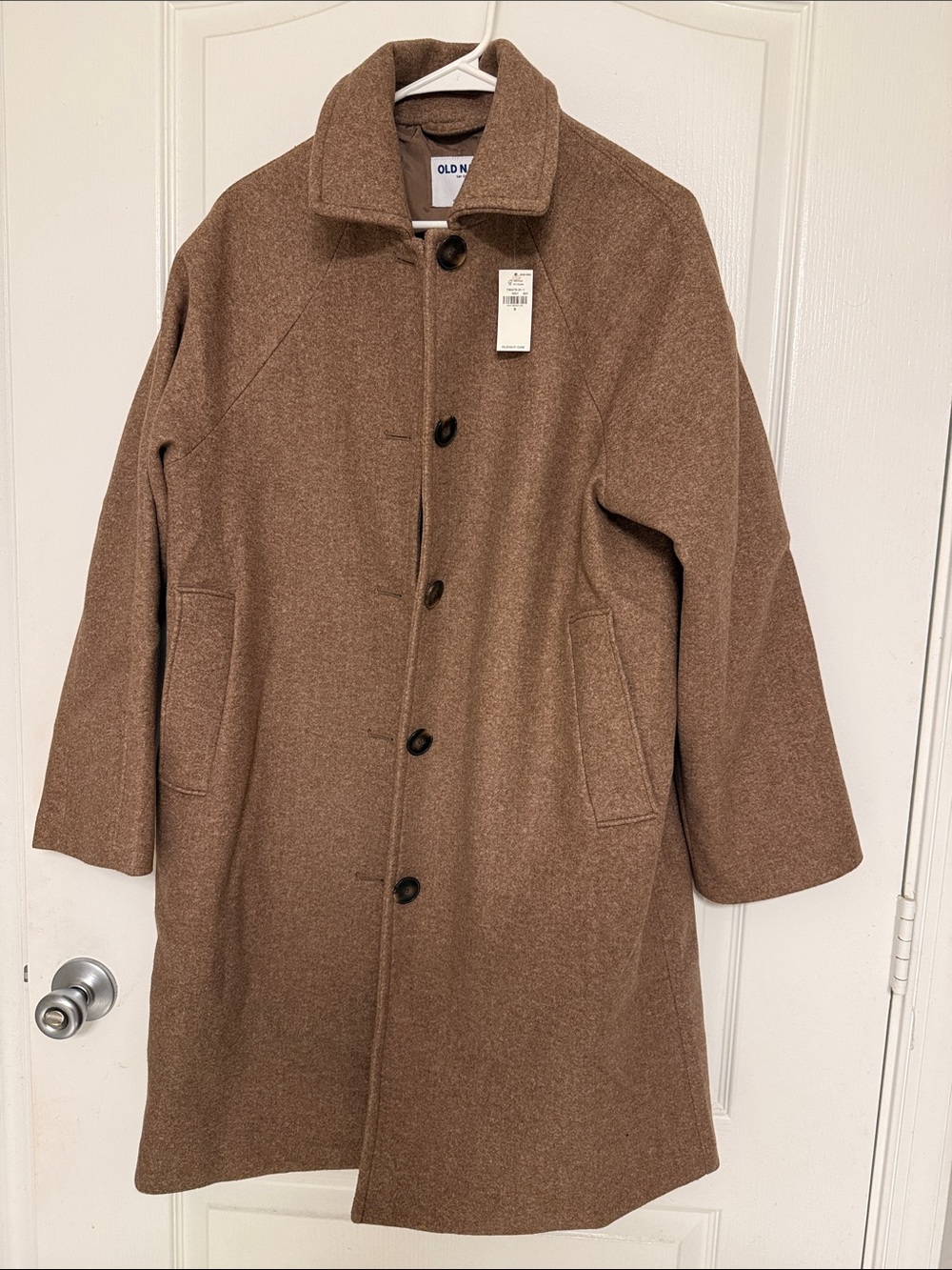 NEW WITH TAGS Old Navy Brown Wool-Blend Coat
